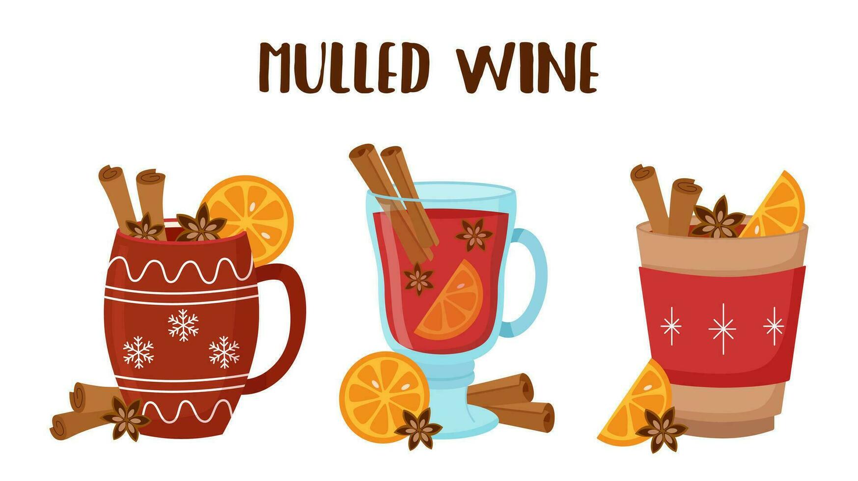 Mulled wine set vector
