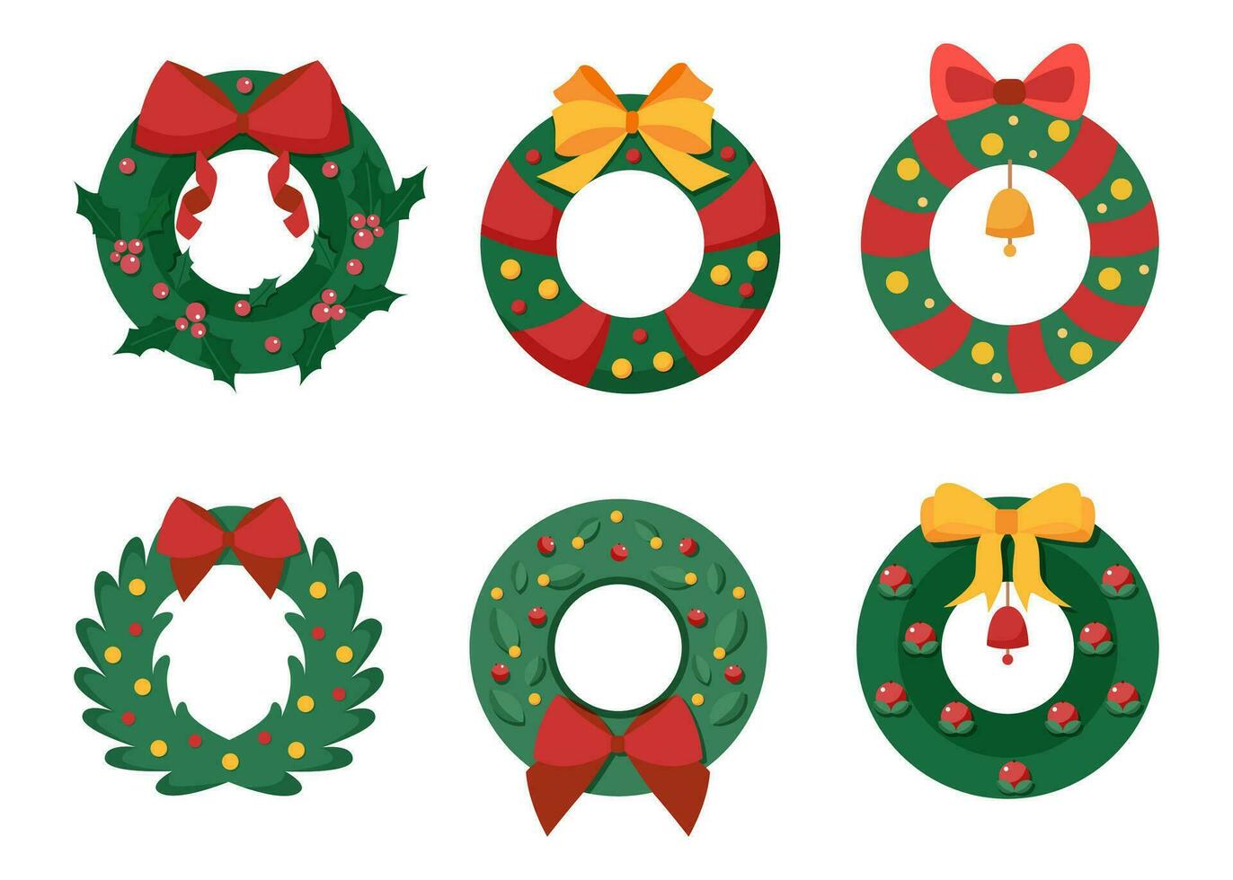 Wreath Christmas set vector