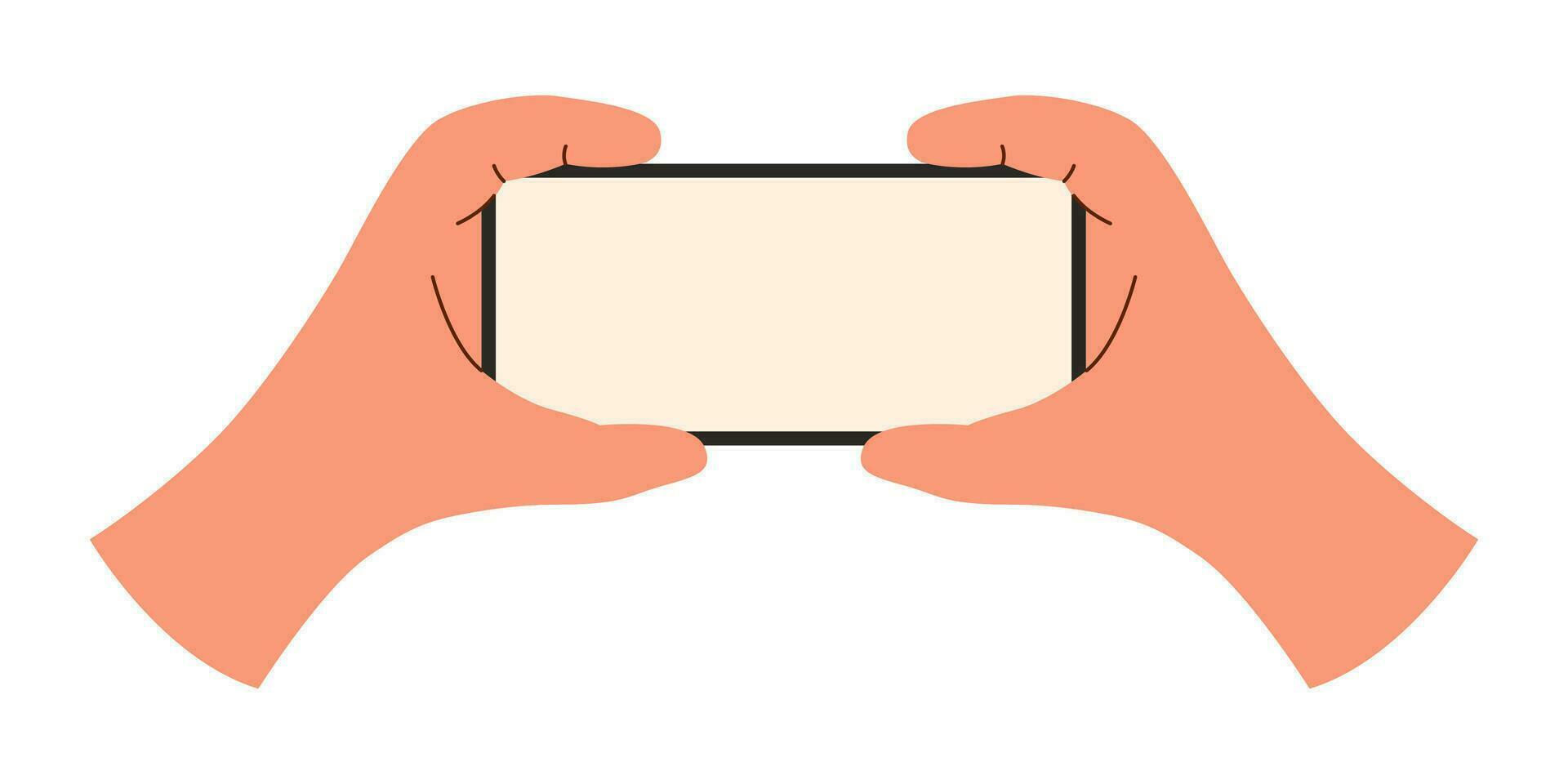 Hands with phone vector
