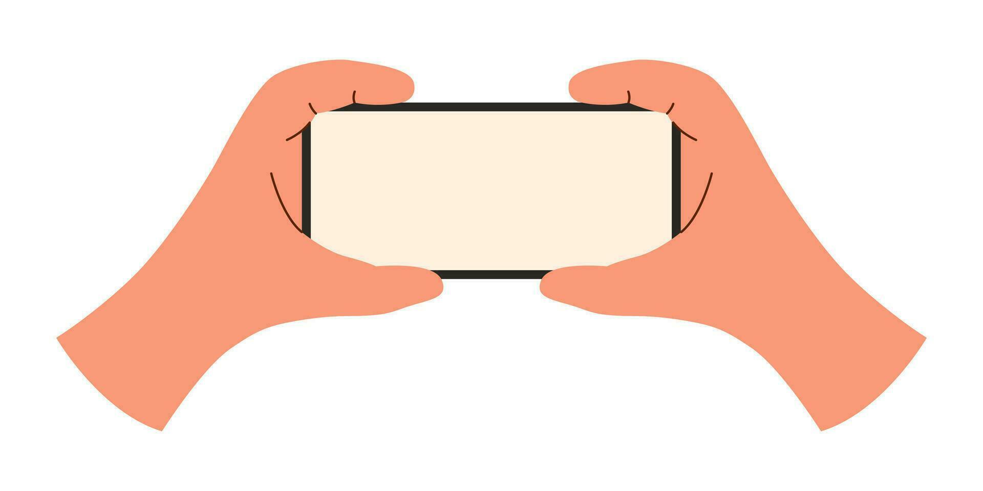 Hands with phone vector