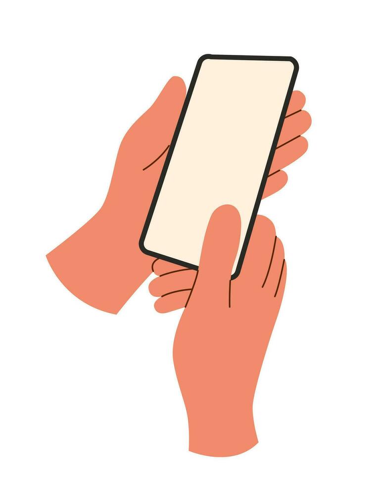 Hands with phone vector