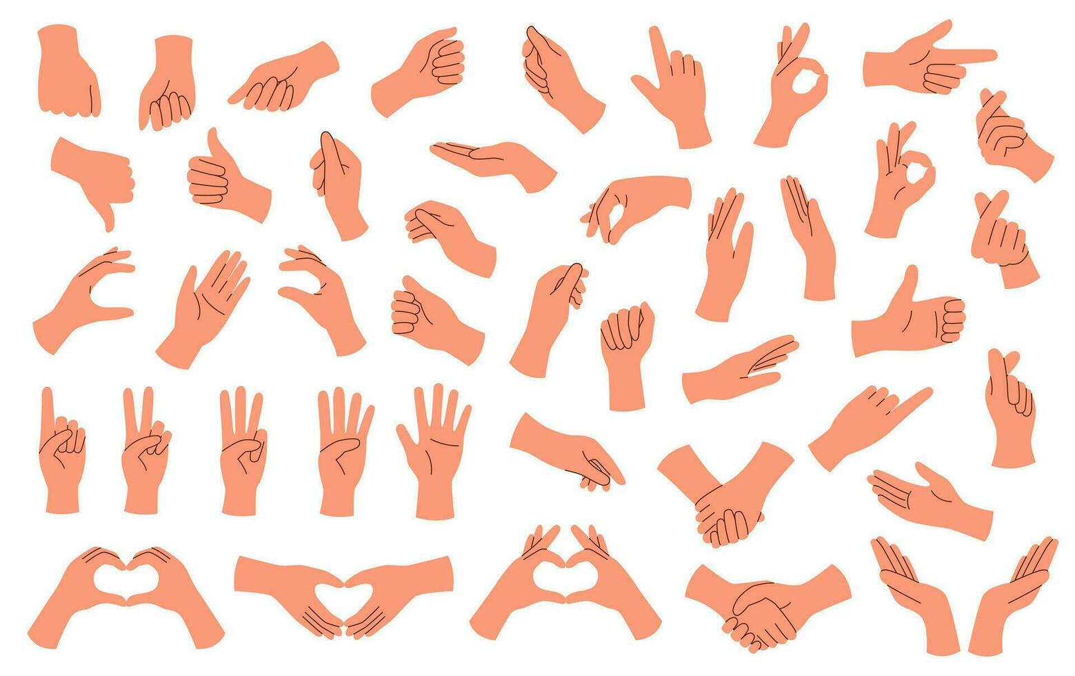 Set of hands vector