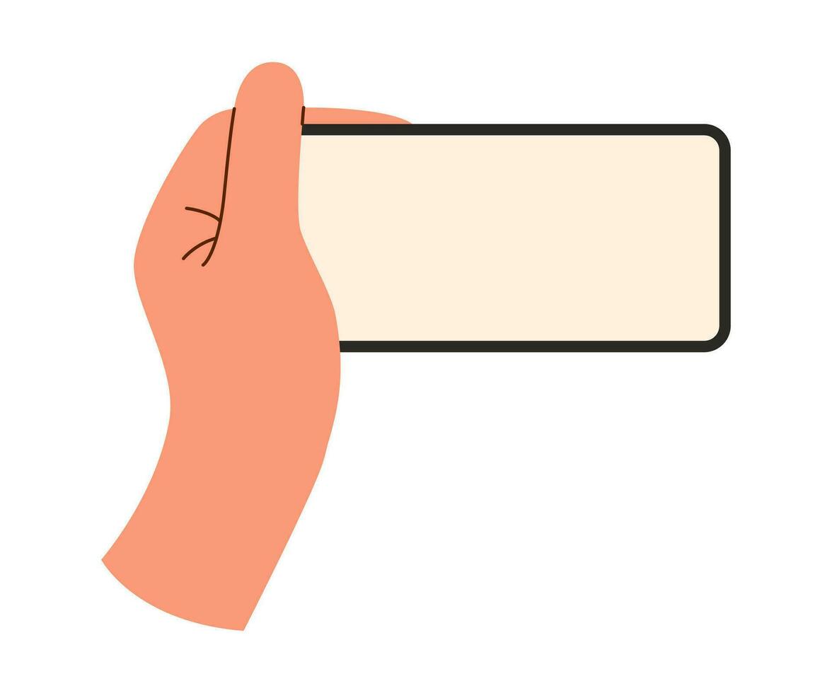 Hand with phone vector