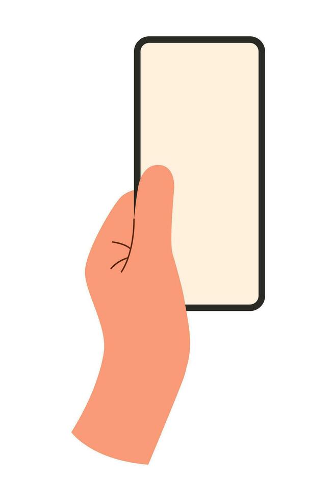 Hand with phone vector