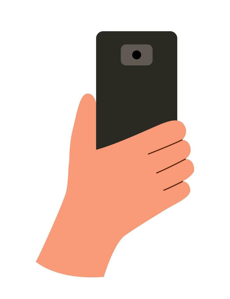 Hand with phone vector