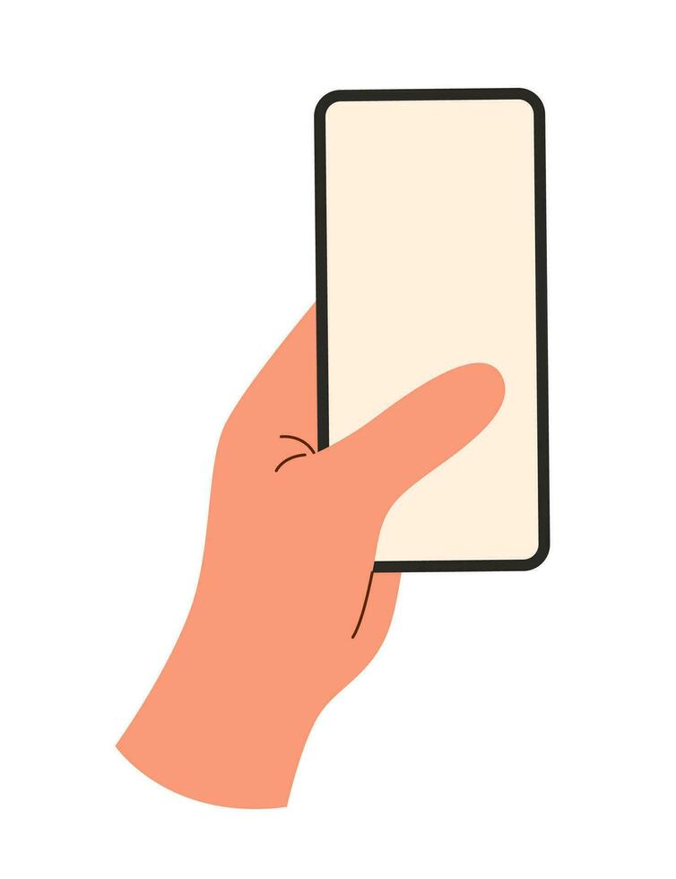 Hand with phone vector