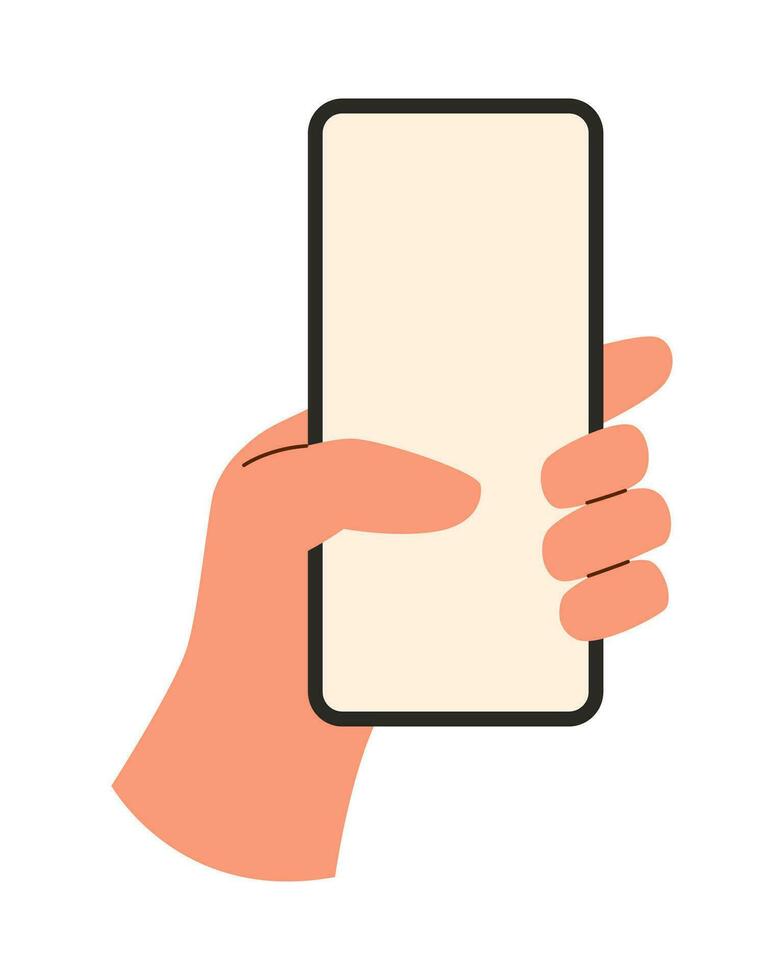 Hand with phone vector