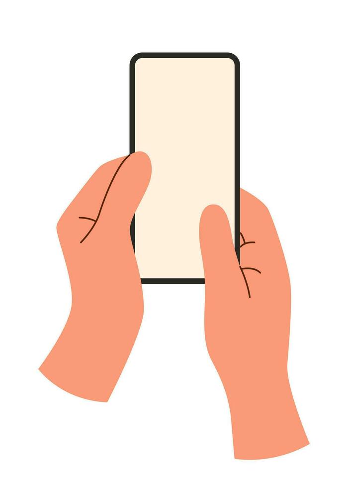 Hands with phone vector
