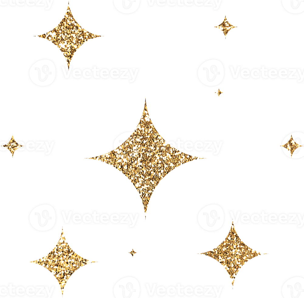 Gold Glitter Stars png