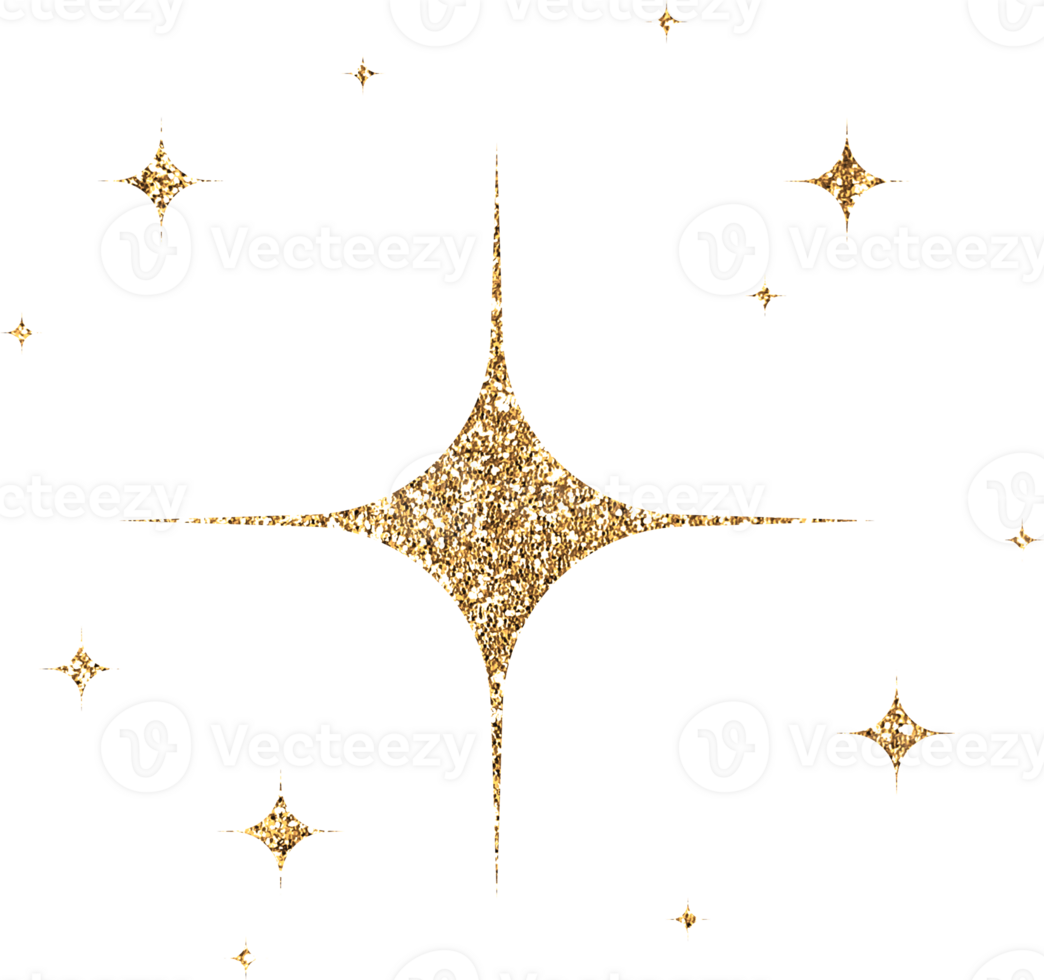Gold Glitter Stars png