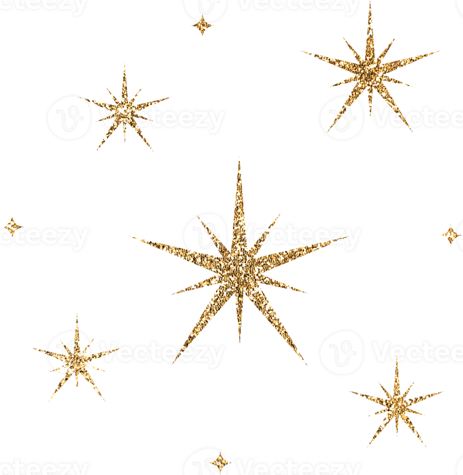 Gold Glitter Stars png