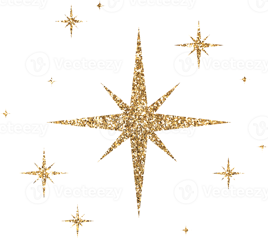 Gold Glitter Stars png