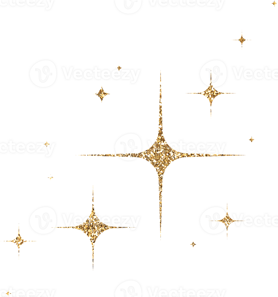 Gold Glitter Stars png