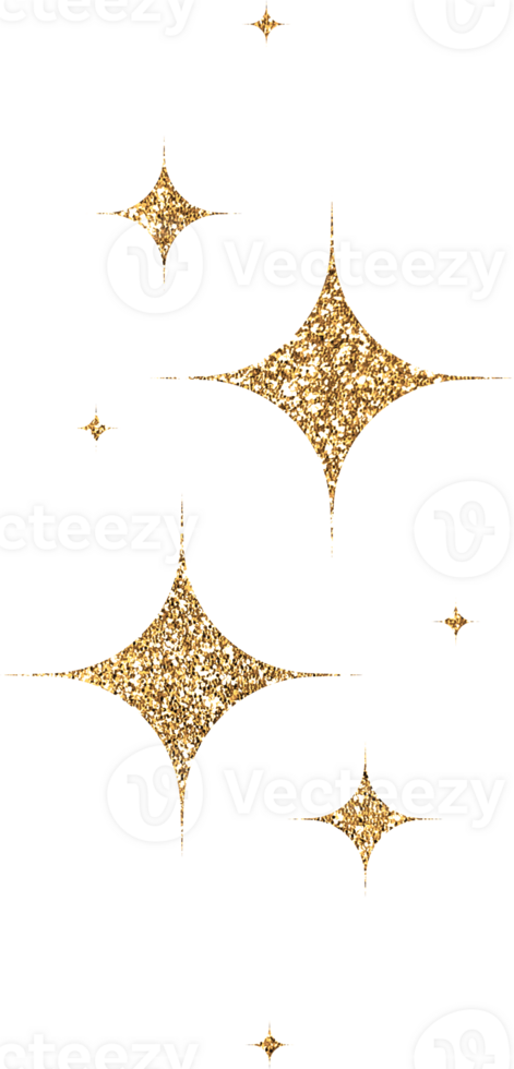 Gold Glitter Stars png