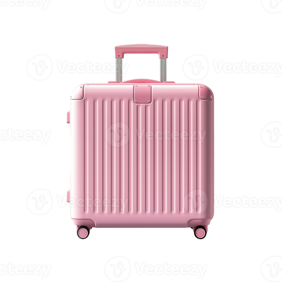 AI generated A Stylish Pink Suitcase with Convenient Wheels on transparent background Created With Generative AI Technology png