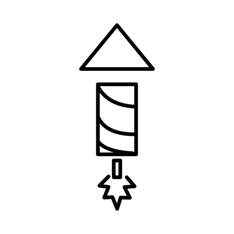 Fireworks rocket line icon. linear style sign for mobile concept and web design. Symbol, logo illustration. Vector graphics