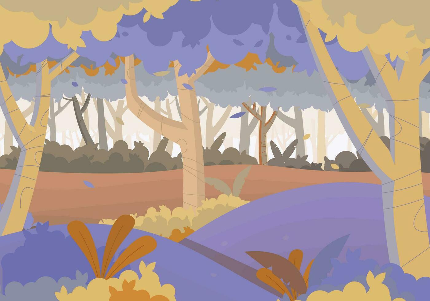 Cartoon jungle background. vector