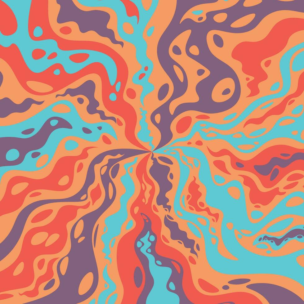 Abstract psychedelic groovy background. vector