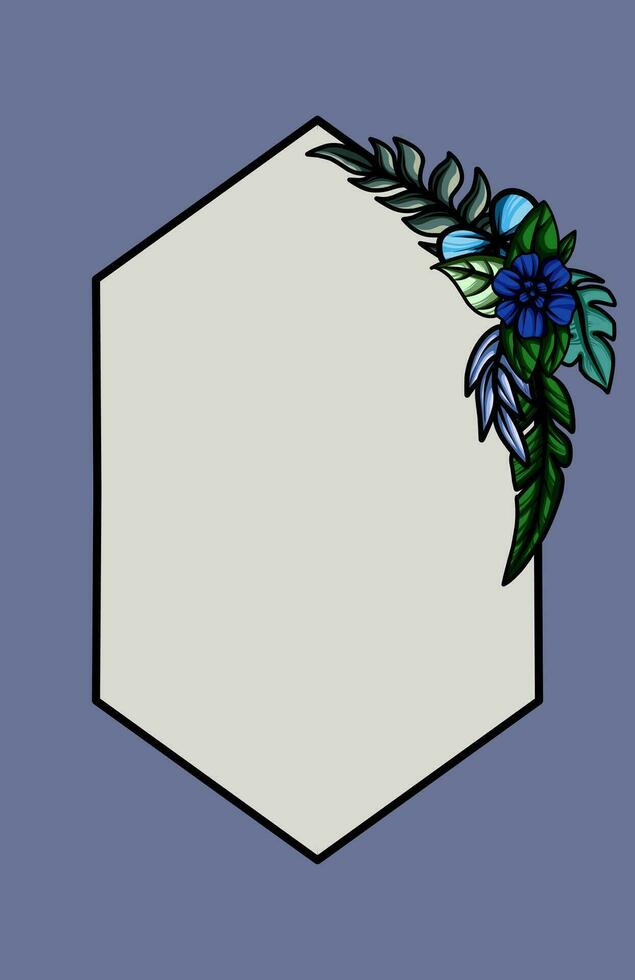 frame the border with an arrangement of leaves and flowers vector