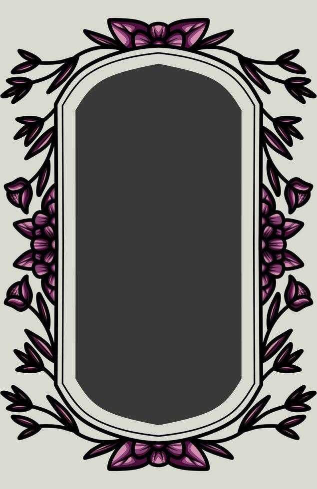 frame the border with an arrangement of leaves and flowers vector