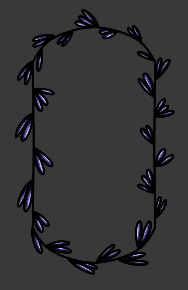 border frame with an arrangement of leaves and flowers vector
