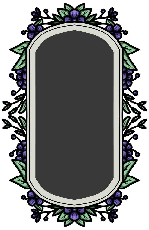 frame the border with an arrangement of leaves and flowers vector