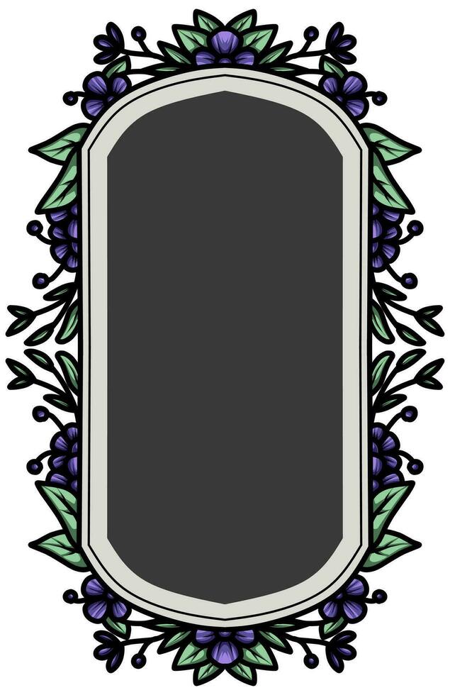 frame the border with an arrangement of leaves and flowers vector