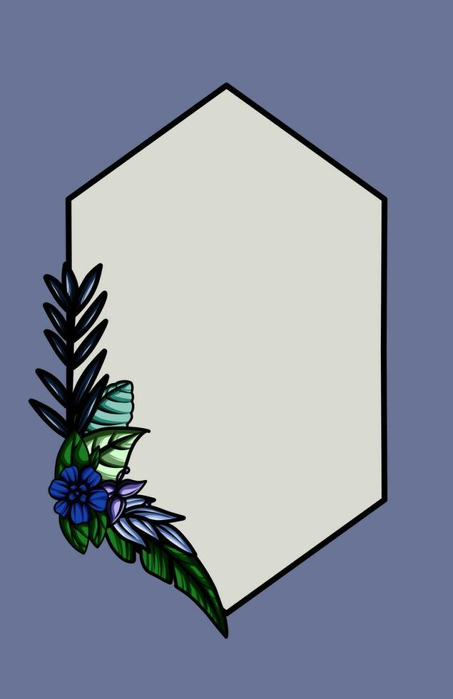 frame the border with an arrangement of leaves and flowers vector