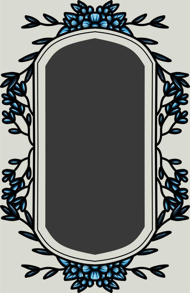 frame the border with an arrangement of leaves and flowers vector