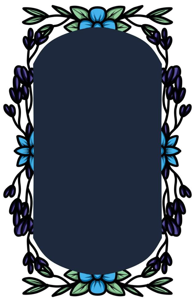 border frame with an arrangement of leaves and flowers vector