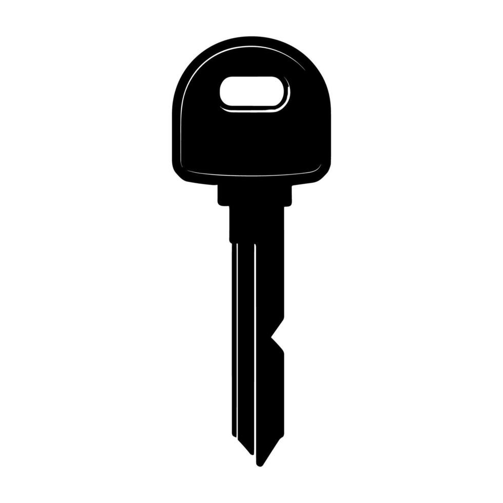 Car key Silhouette isolated on white background. Car Key Icon Symbol Sign Vector. vector