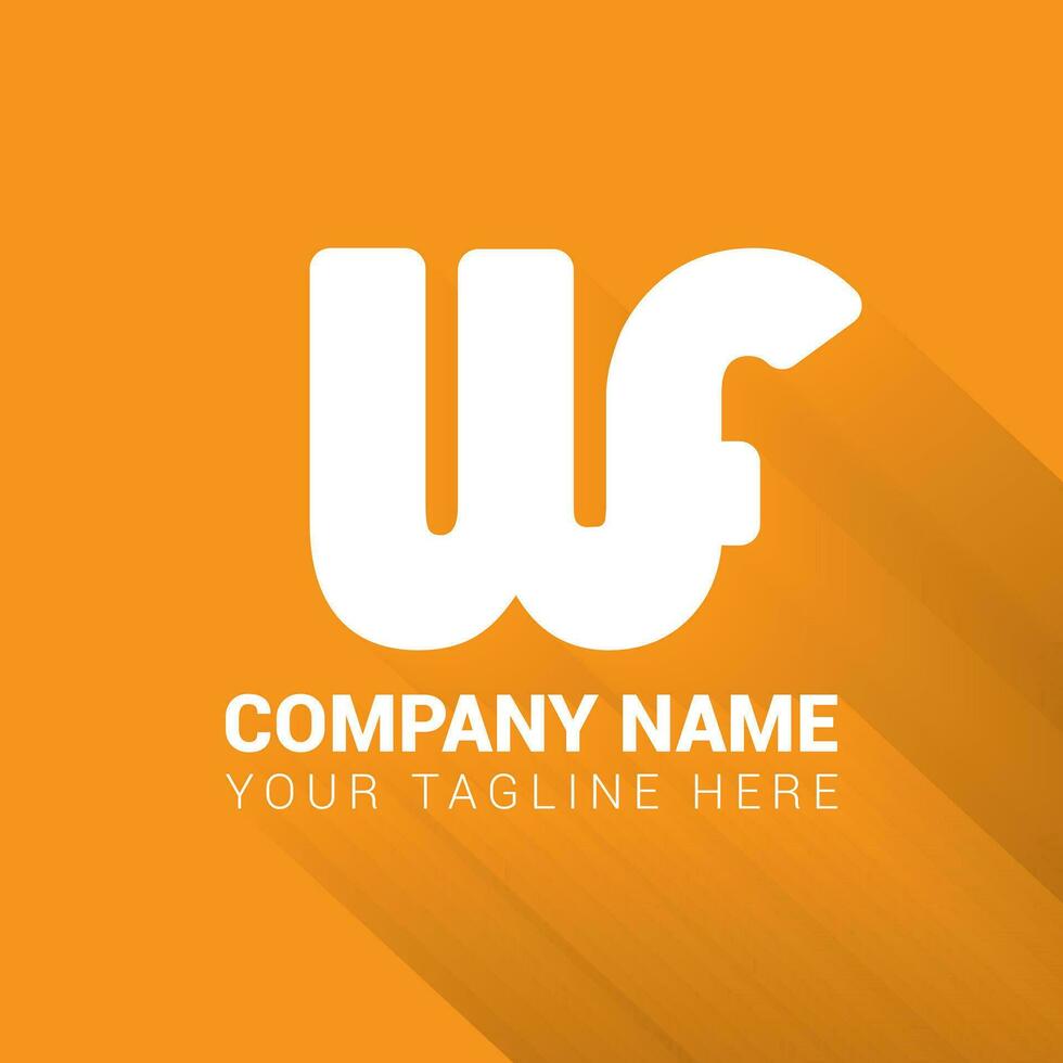 wf logo fuente diseño para tu nombre, marca y producto vector