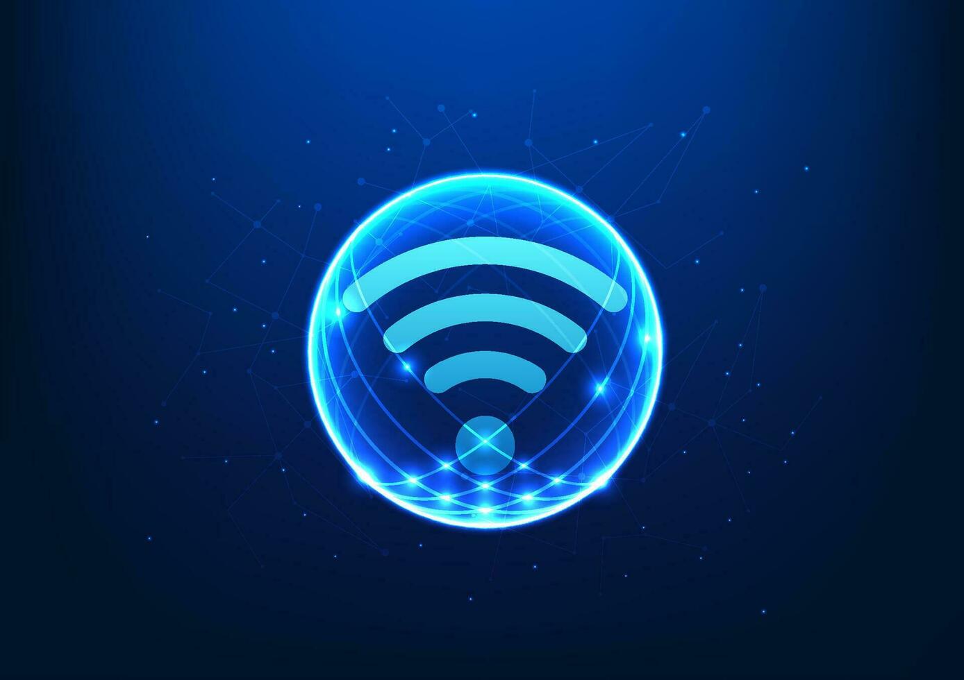 Technology for accessing Internet information via Wi-Fi It is the release of information through radio waves into electronic devices, such as smartphones. vector