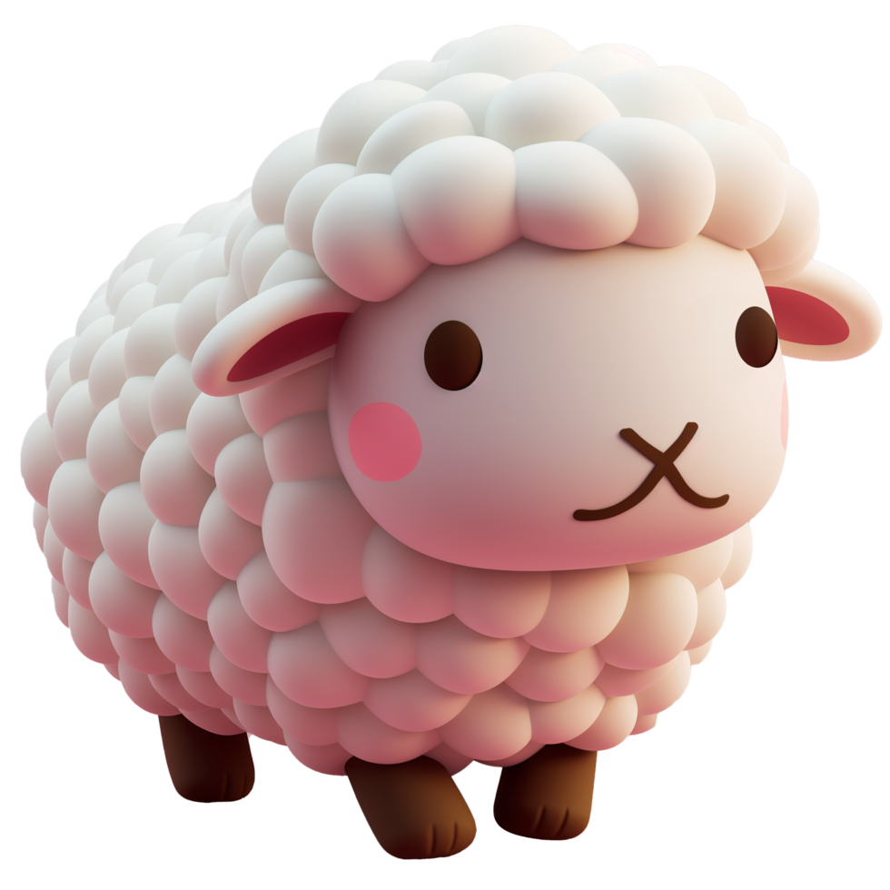 AI generated Cute sheep, 3d design. Suitable for design elements png