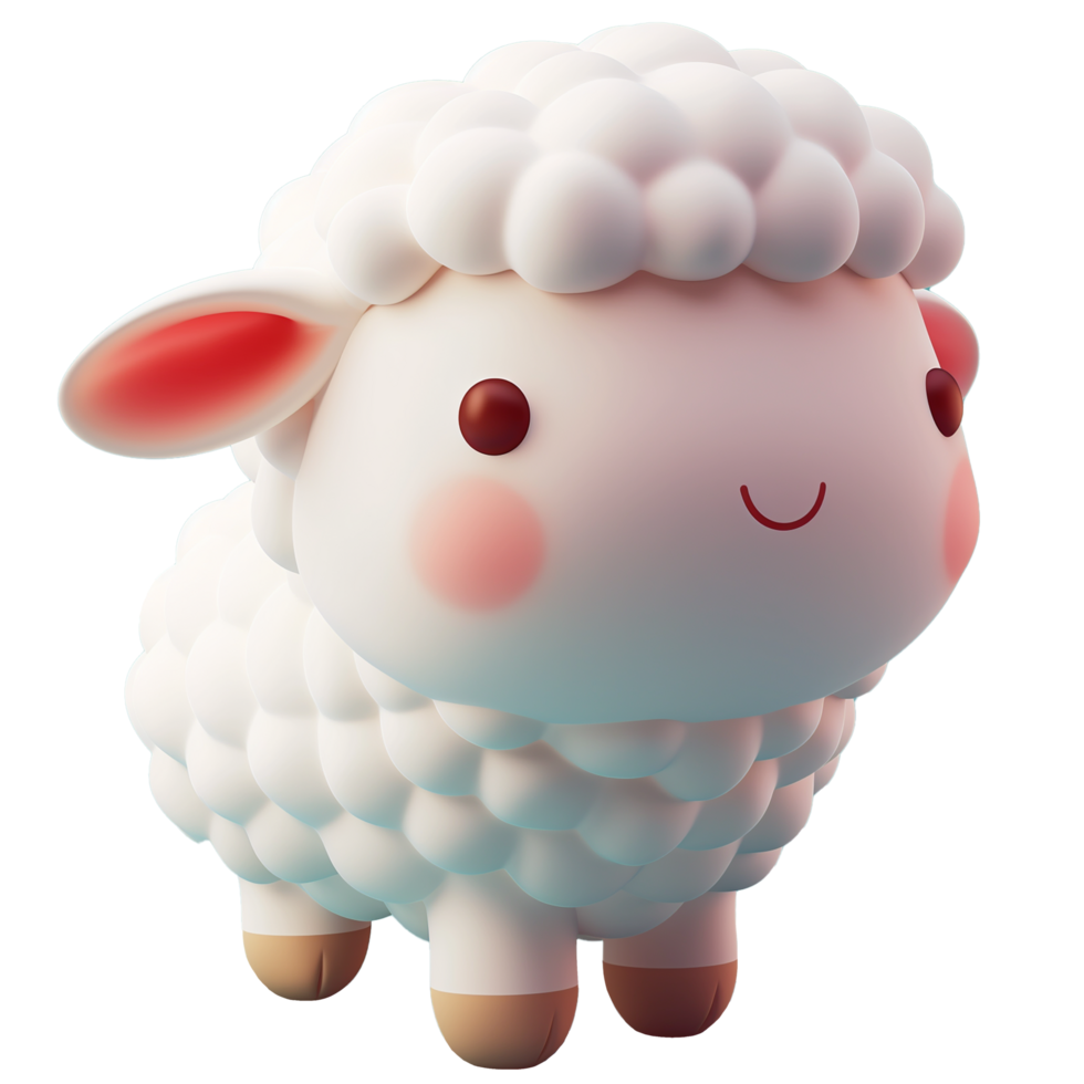 AI generated Cute sheep, 3d design. Suitable for design elements png