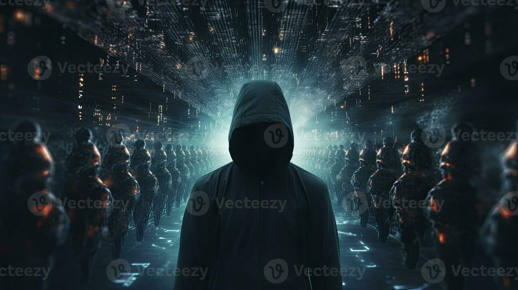 AI generated Unveiling the Anonymous Hacker. Digital Intrigue, Invisible Threats. AI Generated photo
