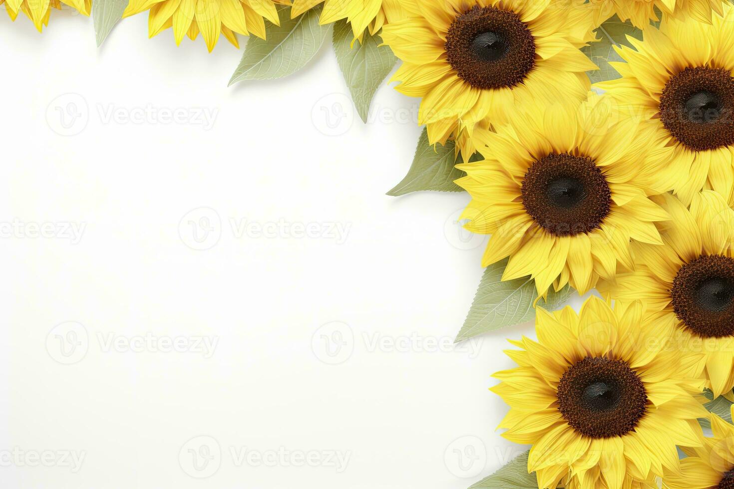 ai generado girasol antecedentes con Copiar forma. ai generado foto