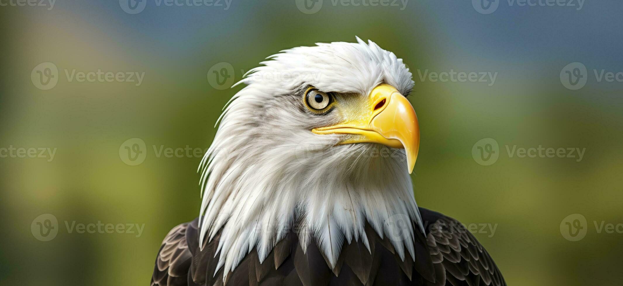 AI generated Portrait of an american bald eagle, wildlife. Generative AI photo