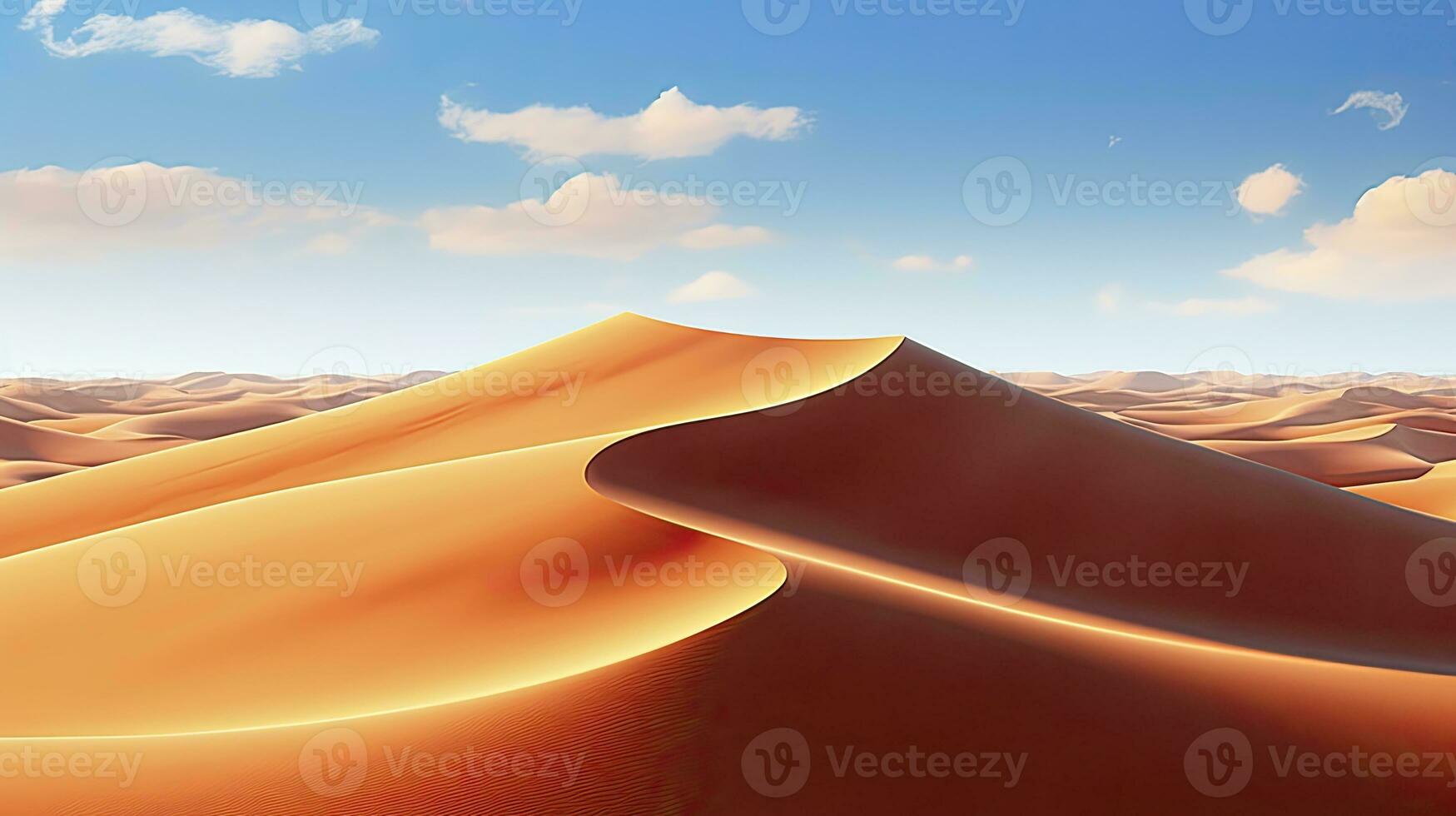 AI generated Desert with magical sands and dunes as inspiration for exotic adventures in dry climates.  AI Generated. photo