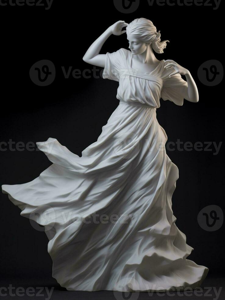 AI generated Marble statue of a ballerina. Generative AI photo