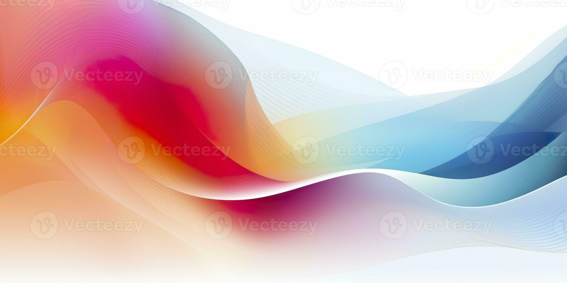 AI generated Colorful abstract wave lines flowing horizontally on a white background, ideal for technology, music, science and the digital world. AI Generative photo