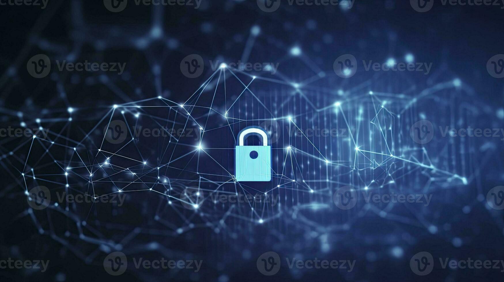 AI generated Abstract concepts of cybersecurity technology and digital data protection. AI Generated photo