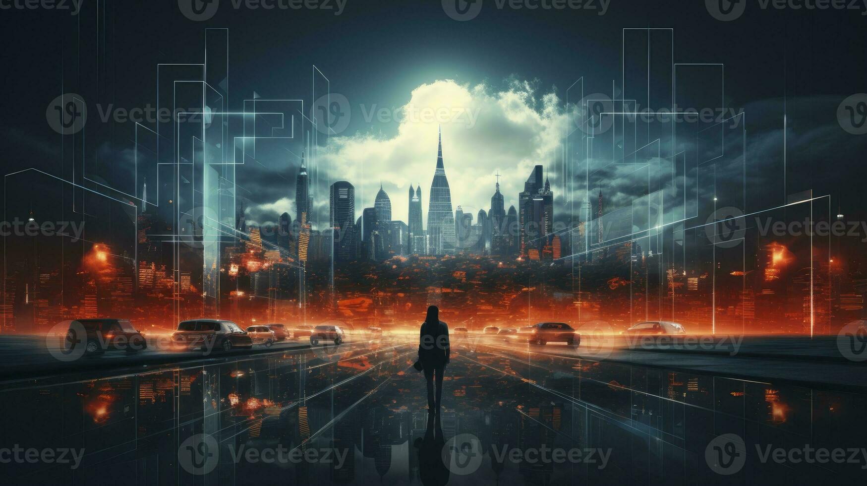 AI generated Cybersecurity in the Digital Business Landscape. AI Generated photo
