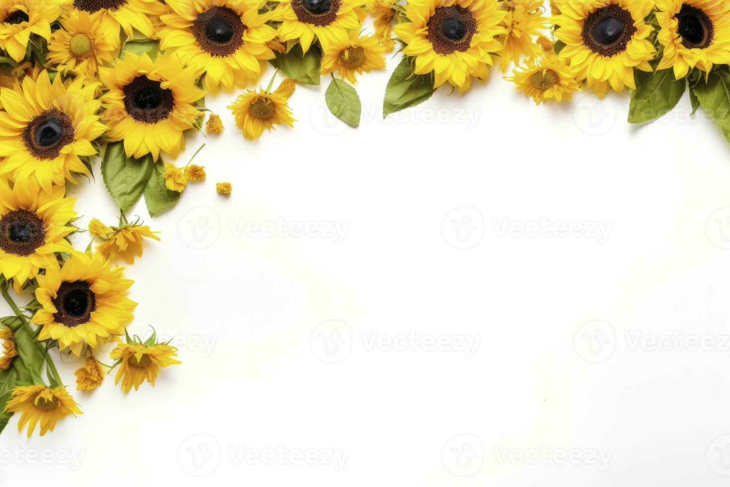 AI generated Sunflower Background with copy shape. AI Generated photo