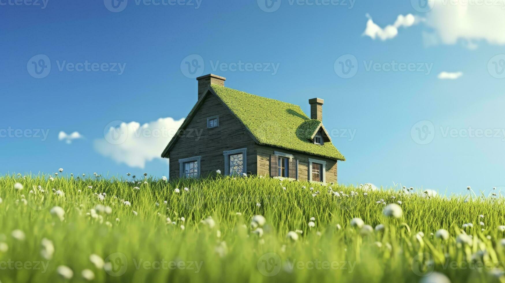 AI generated Green and environmentally friendly housing concept. AI Generated photo