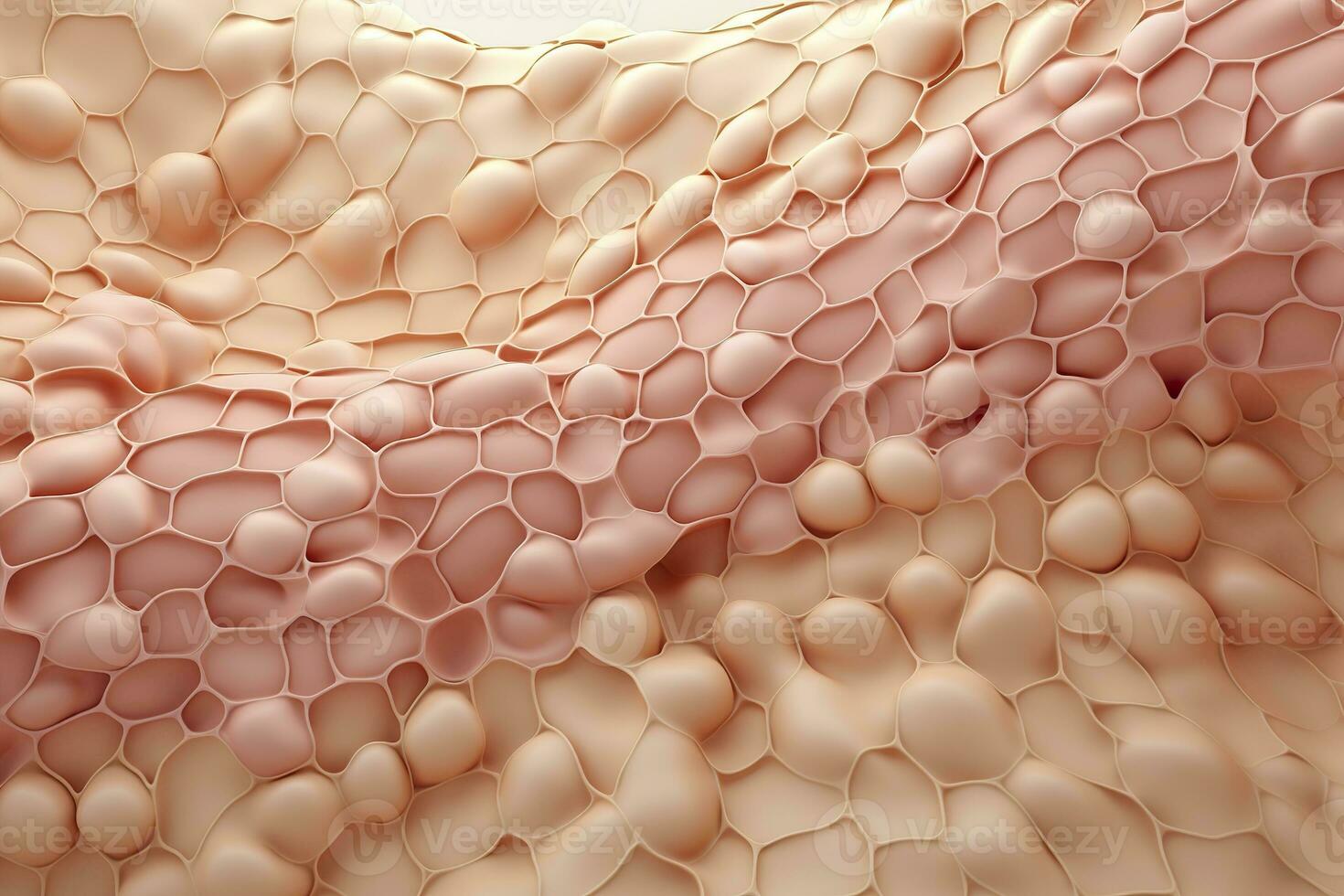 AI generated Saggy skin layer and skin cells, 3D rendering. Generative AI photo