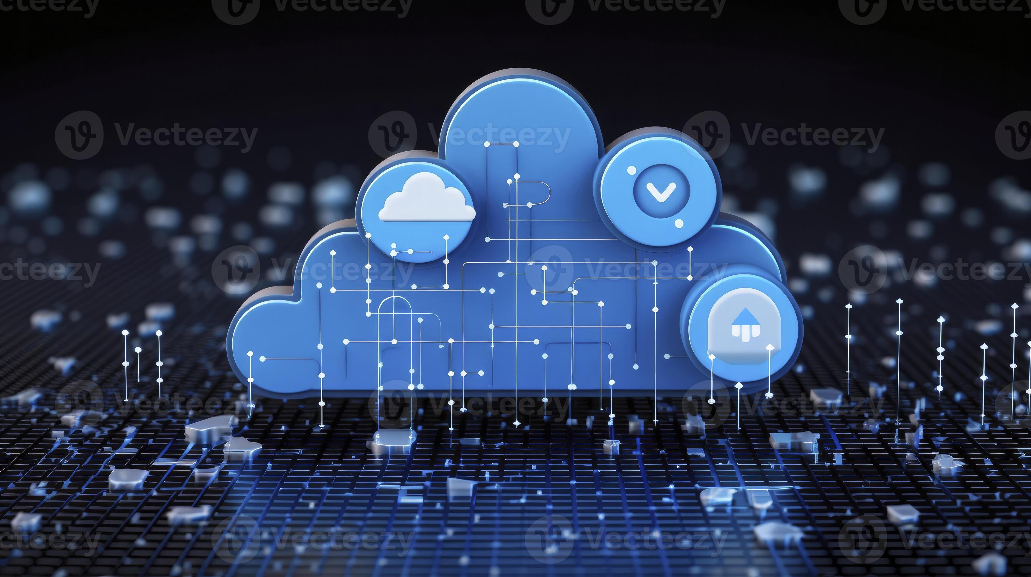 AI generated Abstract cloud computing technology concept. Generative AI ...