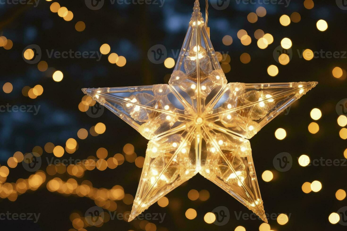 AI generated Christmas Star Decorations. AI Generated photo