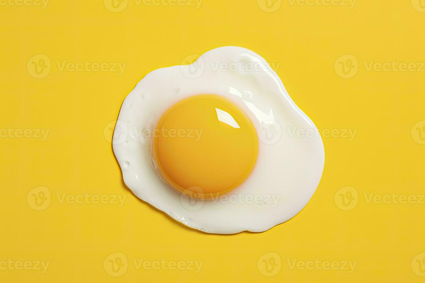 AI generated Fried egg on a yellow background. AI Generated photo