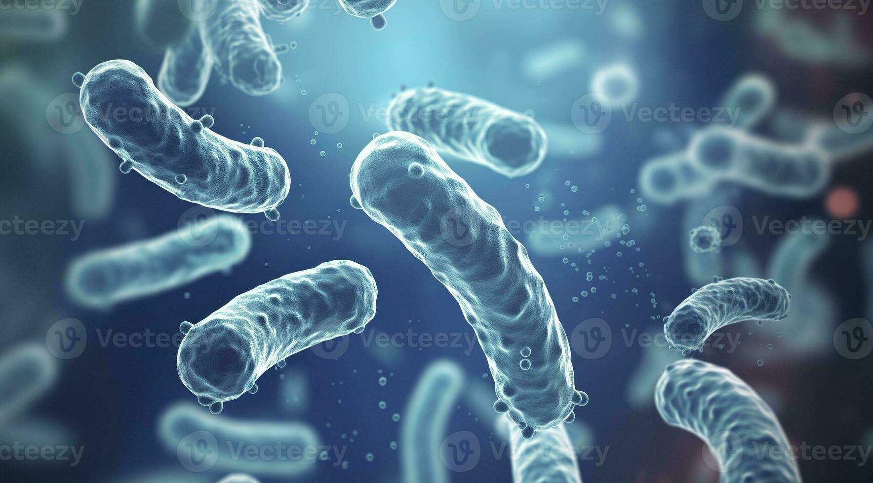 ai generado legionela pneumophila bacterias médico 3d ilustración. ai generado foto